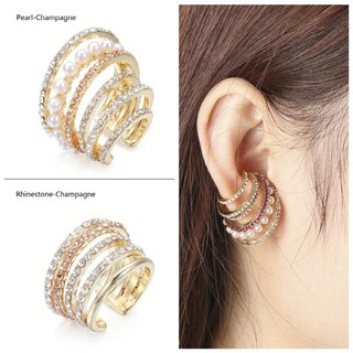 ✧･° ต่างหูหนีบมุก คริสตัล หลายเลเยอร์• Layers Crystal Pearl Ear cuff