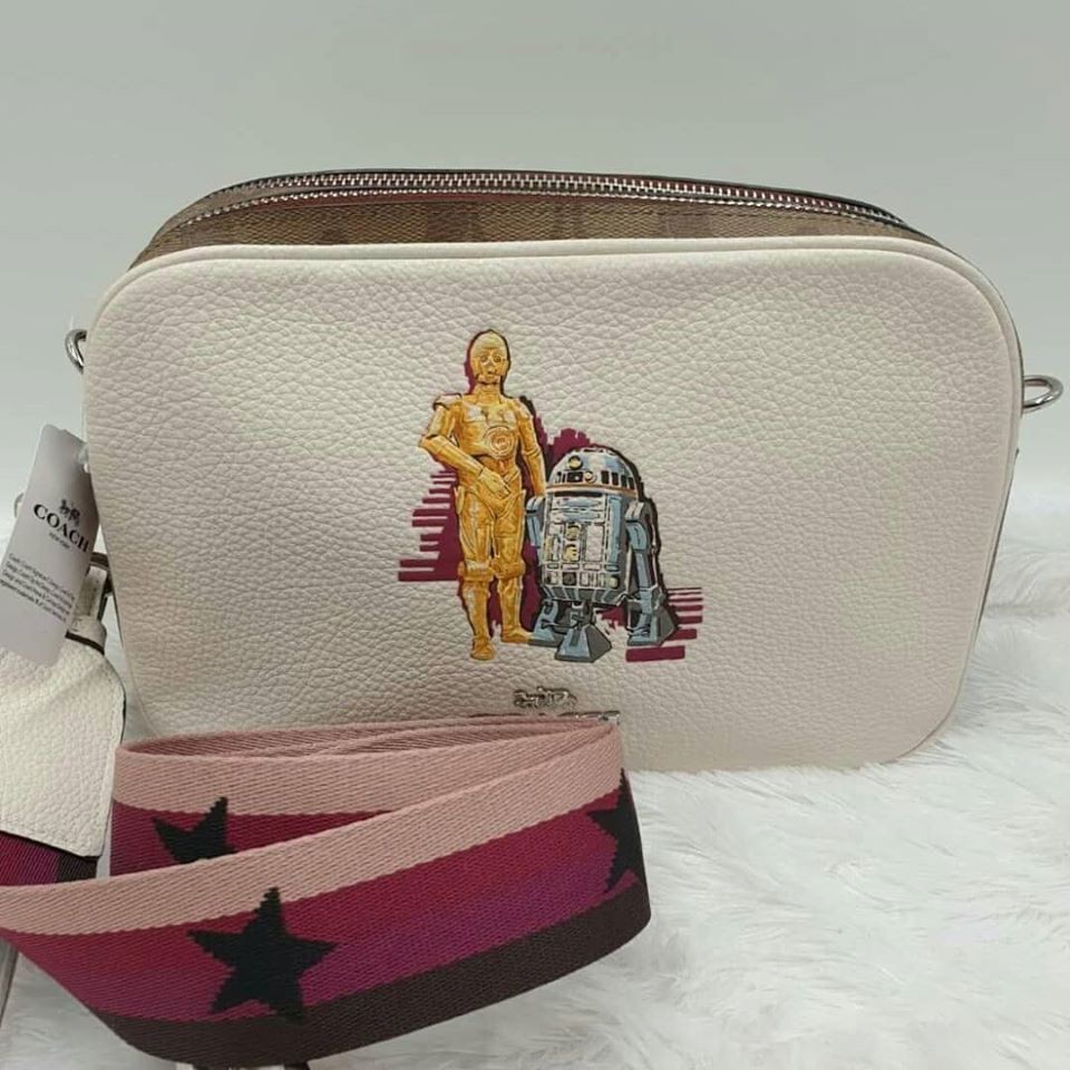 COACH TAR WARS X COACH JES CROSSBODY IN SIGNATURE CANVAS WITH C-3PO AND R2-D2
