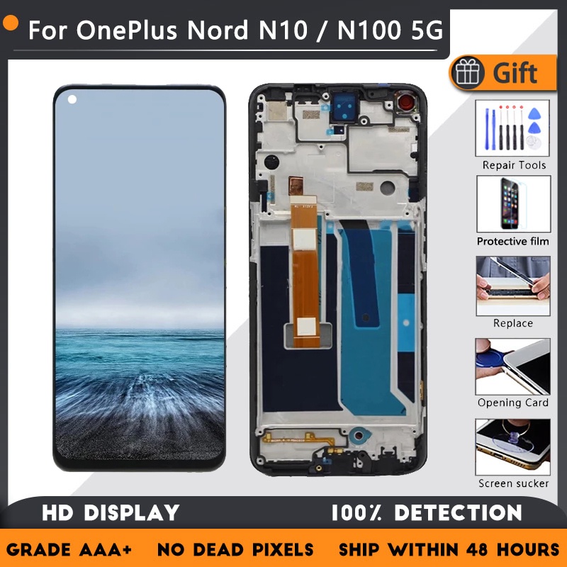Original สําหรับ Oneplus Nord N10 5G / NORD N100 BE2029, BE2025, BE2026, BE2028 จอแสดงผล LCD กรอบ To