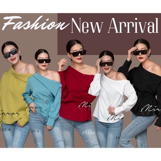 MiRRoRSiSTERs LaNA OPeN SHoULDER Top #20420.4 เสื้อปาดไหล่ เสื้อแขนยาว เสื้อทรงเก๋ เสื้อแมชกับอะไรก้อสวย เสื้อสวย