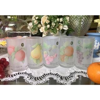 Hoya Fruit Parlor Glass ชุดแก้วน้ำลายผลไม้ 5ใบขนาดใหญ่ ลายสวยของใหม่ต้องมีติดบ้านค่ะ