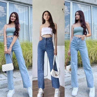 Jeans 9930 # กางเกงยีนส์ขากระบอกยืด