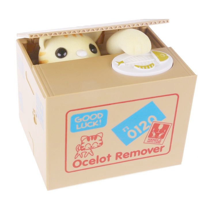 Ocelot Remover กระปุกออมสินแมวน่ารักขโมยกระปุกออมสินแมวเงิน