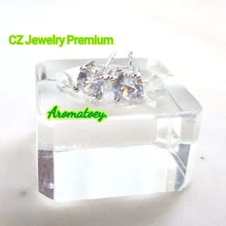 ต่างหูเพชรกลม 0.5 เกรดจิวเวลรี่พรีเมี่ยม ไม่ลอกไม่ดำ แพ้ง่ายใส่ได้ CZ Jewelry Diamond มอบของขวัญได้ ใส่ทำงาน ใส่ออกงาน