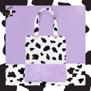 พร้อมส่ง 2 สี🐄Cow fluffy totebag🐄