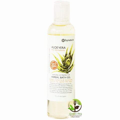 bynature สบู่เหลว ว่านหางจระเข้  250ml .Aloe Vera Herbal Bath Gel  Natural 100%