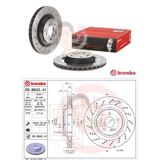 D09 B842 41 จานเบรค ล้อ R (ยี่ห้อ BREMBO) รุ่น HC Dr Benz 55 63AMG SL R230 ปี2006-&gt;***ราคาต่อข้าง