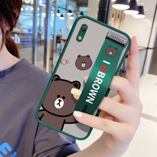 Huawei Y9 Y7 Y6 Pro 2019 Y6P Y7P Y8P Y5P Y6S Y9S Y7A การ์ตูนหมี ป้องกันเต็มเลนส์ เคสโทรศัพท์ แบบแข็ง พร้อมสายรัดข้อมือ