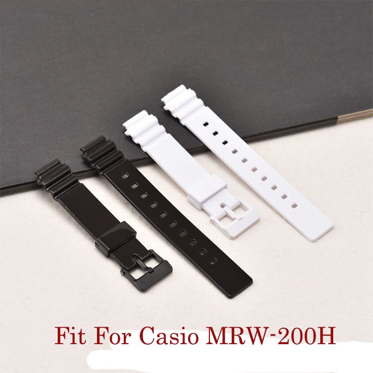 สายนาฬิกาข้อมือซิลิโคน แบบนิ่ม กันน้ํา ขนาด 18 มม. สําหรับ Casio MRW-200H