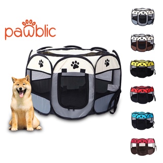 Pawblic🐶บ้านสุนัข คอกสัตว์เลี้ยง พับได้ เต็นท์ คอกหมาพับได้  คอกแปดเหลียม ที่นอนหมาแมว พกพาสะดวก กรงแมวพับได้2 size🏡