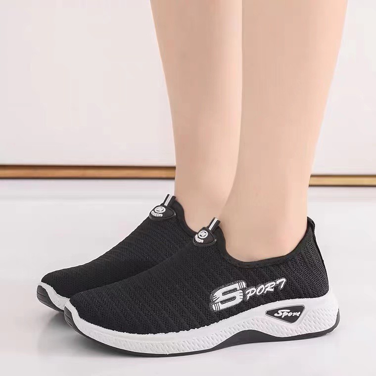 Fshoes 🍄รองเท้าผ้าใบผู้หญิงแบบสวมผ้าใบระบายดีไม่อับไม่คันนะจ๊ะ