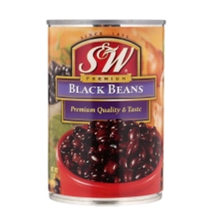 เอสแอนด์ดับบลิวถั่วดำในน้ำเกลือ 425กรัม S&amp;W Black Beans in Brine 425g.วัตถุดิบปรุงอาหาร  อาหารกระป๋อง ถั่วกระป๋อง