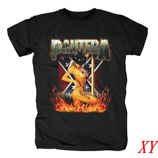 Xy ใหม่ เสื้อยืดคอกลม แขนสั้น ผ้าฝ้าย พิมพ์ลาย Pantera Power โลหะ สีดํา สําหรับผู้ชาย