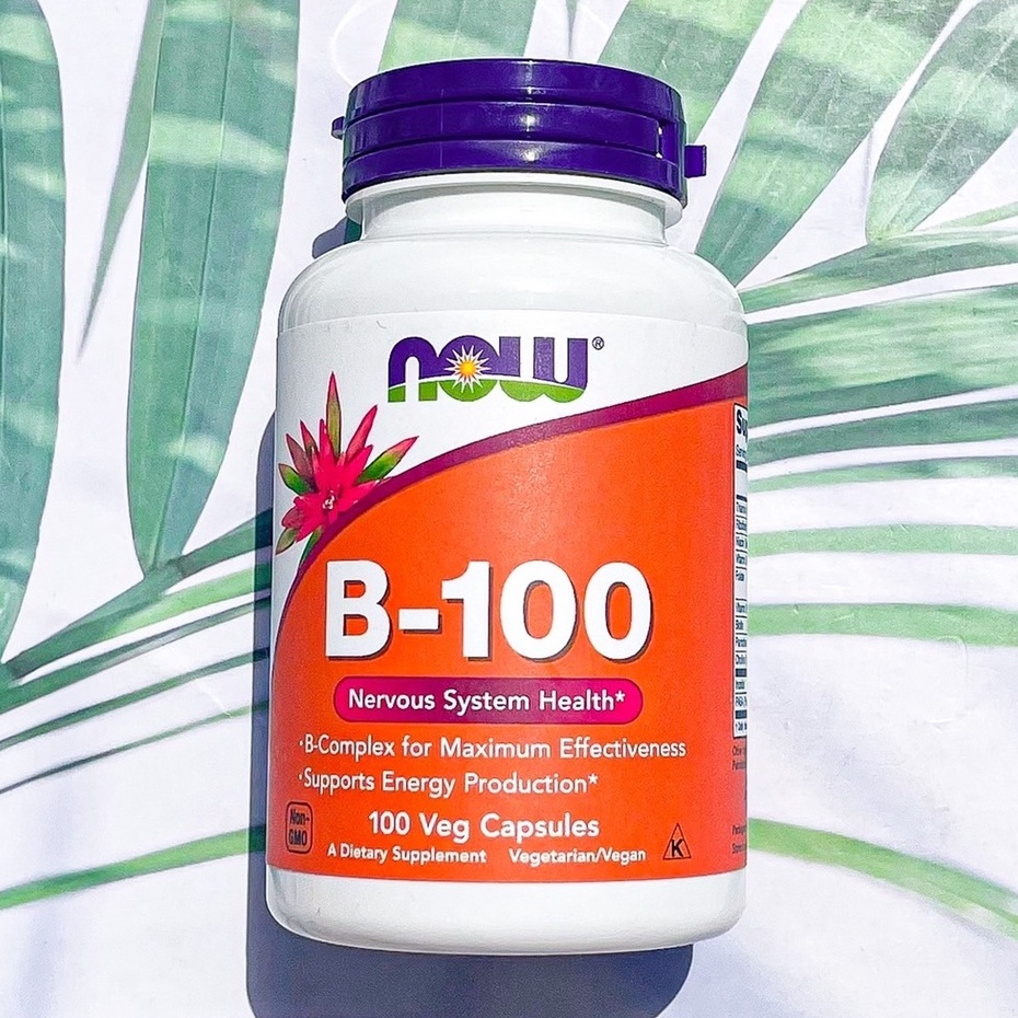 10% Sale!!! EXP.07/26 วิตามินบีรวม B-100 100 Veg Capsules (Now Foods®) บำรุงร่างกาย และระบบประสาท