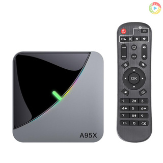 ANDROID Docooler A95X F3 กล่องทีวีแอนดรอยด์ 9 . 0 8 K Decoding Uhd 4K 75 Fps Media Player Amlogic S905X3 4 Gb / 64 Gb 2 . 4 G อินเตอร์เน็ตไร้สาย