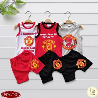 ชุดเด็ก เสื้อ-กางเกงขาสั้น(3ชุด) ลาย ฟุตบอล man u แมนยู