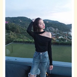 ❌พร้อมส่ง❌เสื้อเปิดไหล่