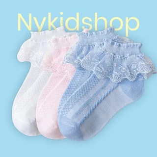 ถุงเท้าลูกไม้ ถุงเท้าเด็กออกงาน ของจริง ตรงปก พร้อมส่งจาก กทม มีไซส์ 13-22cm.