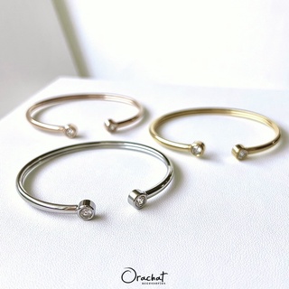 Amber 14k bracelet. (กำไลหัวเปิด ตัวเรือนชุบ 14k โดนน้ำหอมได้ ไม่ลอก)