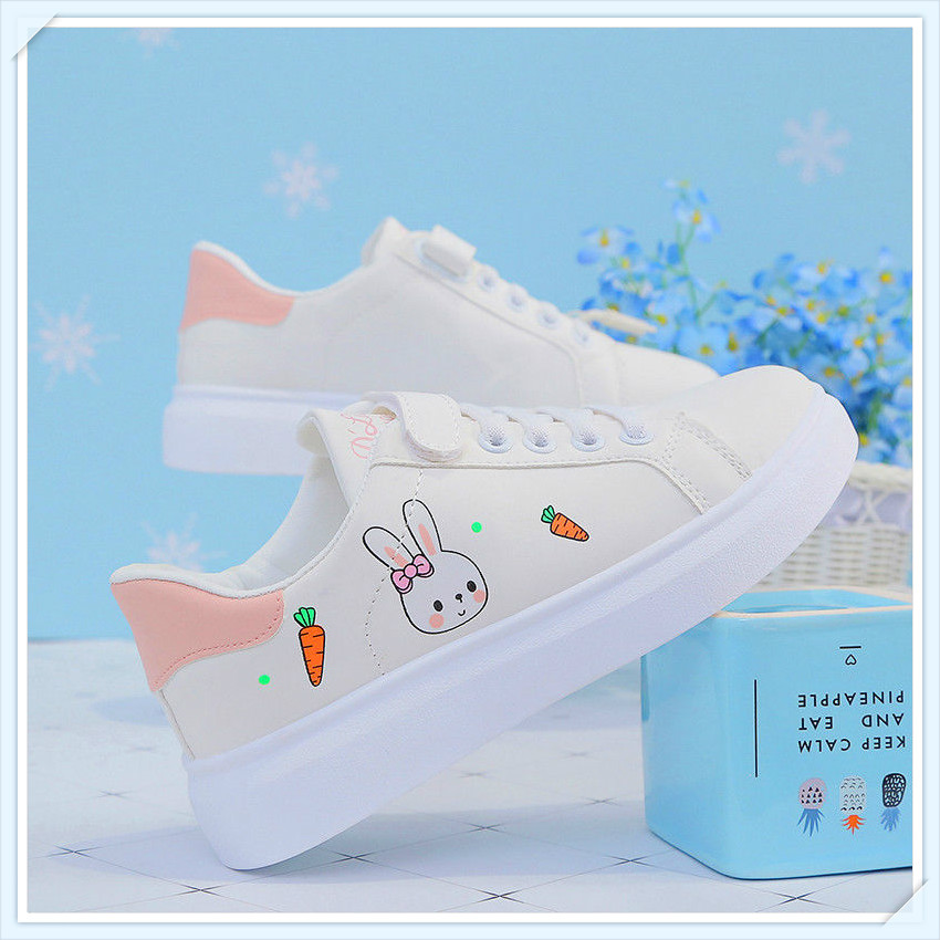 รองเท้ากีฬาเด็กผู้หญิงสีขาว | พื้นนุ่ม กันน้ำและกันลื่น เหมาะสำหรับวัย 1-9 ปี