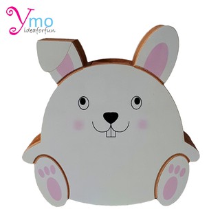 กระปุกออมสิน Money Box Wooden,Piggy Bank งาน Handmade ไม้ Ymo ลาย12นักษัตร ปีเถาะ(กระต่าย)ของขวัญเสริมโชคลาภ ของแต่งบ้าน