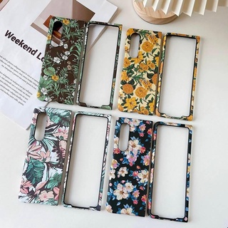 เคสโทรศัพท์มือถือแบบพับได้ลายดอกไม้สไตล์วินเทจสําหรับ Samsung Galaxy Z Fold 3 Z Fold 2 Z Flip 3 Z Flip 2 Z Fold 3