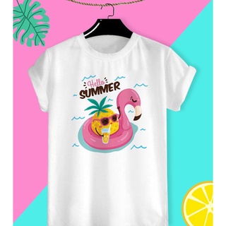 เสื้อยืดสกรีนลาย Summer Holiday ไปเที่ยวกัน ใส่สบายๆในวันหยุด ไม่ยืด ไม่ย้วย