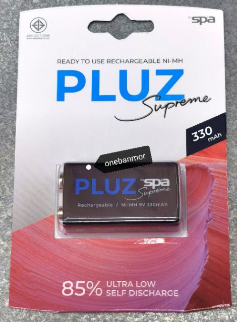 SPA 9V Batteries Rechargable รุ่นใหม่ Supreme Pluz  ถ่านชาร์จขนาด 9V 330มิลลิแอมป์ใช้ได้นาน ของแท้ 100% ออกบิล VAT ได้