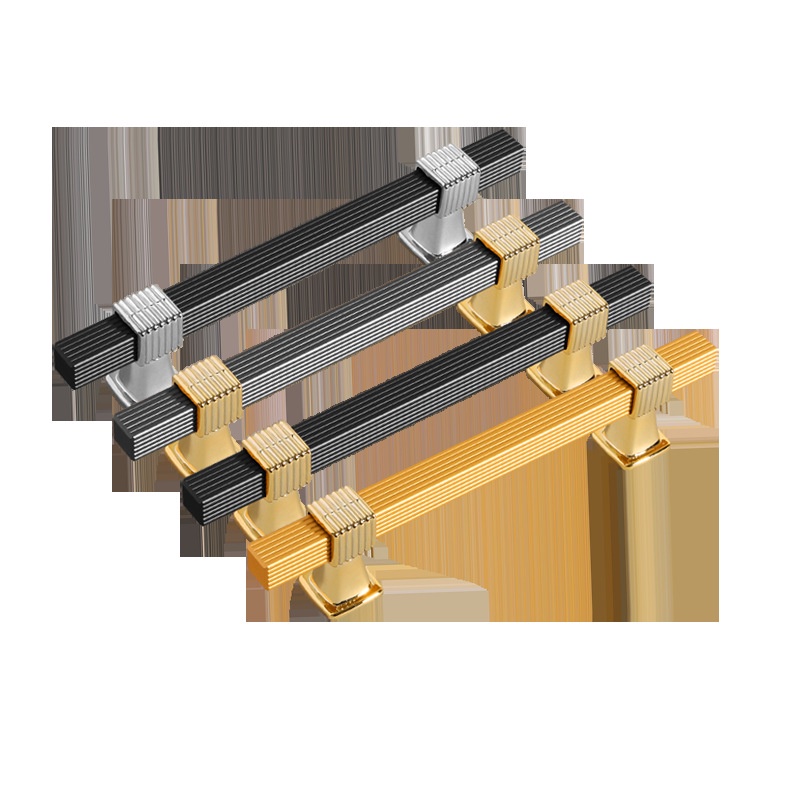 มือจับประตูตู้ ลิ้นชัก ตู้กับข้าว แบบอลูมิเนียมอัลลอยด์ สีทอง และสีดํา - รูปที่ 6