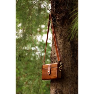 WOODVIEW กระเป๋าไม้รุ่น WTs wooden bag สี dark brown with dark wood