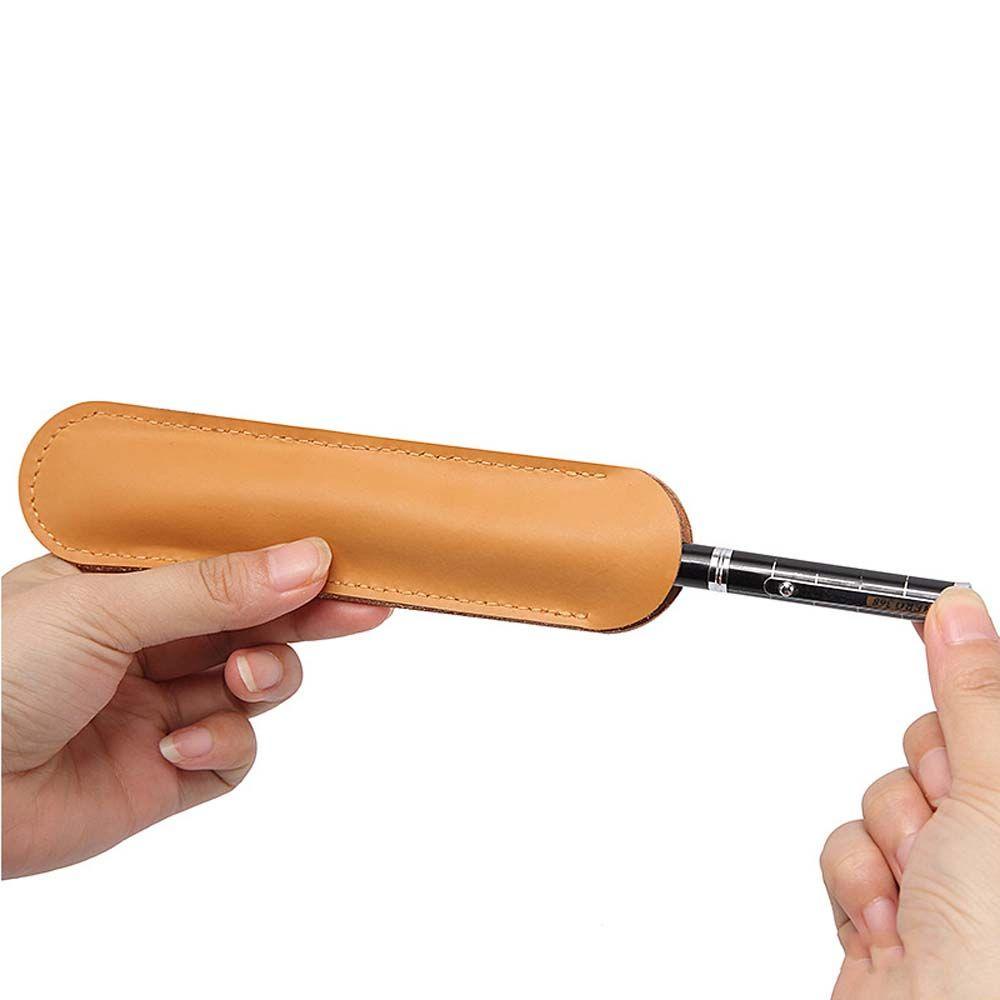 Jenniferdz ที่ใส่ปากกา หนัง ทนทาน ย้อนยุค อุปกรณ์การเรียน เครื่องเขียน ที่เก็บปากกา ปลอกแฮนด์เมด ป้องกันปากกา - รูปที่ 5