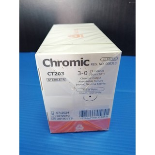 CHROMIC CT203 T  1/2  20  3-0  75 CM. (1 Doz./Box) UNIK..