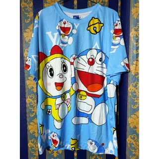 เสื้อยืดคอกลม แขนสั้น ผ้าพิมพ์ลายโดเรม่อน Doraemon 114-150 อก44-50 ยาว29