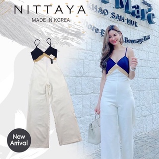 จั้มยาวทรีโทนกางเกงขาว ป้าย Ntitiya