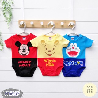 ใส่โค้ด 4SMPVLG7 ลดทันที 10% ชุดเด็ก Bodysuit 3ตัว ลายมิกกี้ หมีพูห์ โดเรม่อน Mickey pooh Doraemon