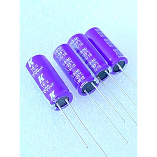 CAPACITOR 1500UF 16V คาปาซิเตอร์ KEMETอิตาลี สีม่วงขนาด 8x20mm ทนร้อนสูง125C Capacitor 1500UF16V C15