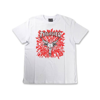 SLUM LTD - THRASHER SKATE GOAT BREAK S/S T-SHIRT White