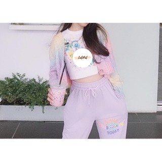 Blackpink Colorful Pastel เสื้อ ไหมพรม ครอป crop top  oversize แขนยาว สุด cute ปังๆ ผ้านุ่ม