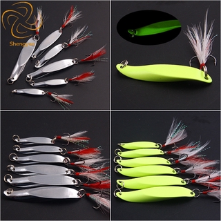 เหยื่อตกปลาประดิษฐ์ เรืองแสง 7g 10g 15g 20g 30g 40g กรัม 1 ชิ้น Spinner Spoon Fishing Lure Bait Sinking