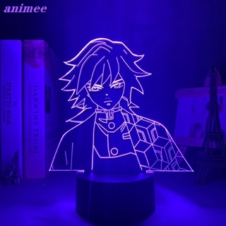 โคมไฟกลางคืน Led ลายการ์ตูนอนิเมะ Kimetsu No Yaiba Giyu Tomioka 3d สําหรับตกแต่งห้องนอน