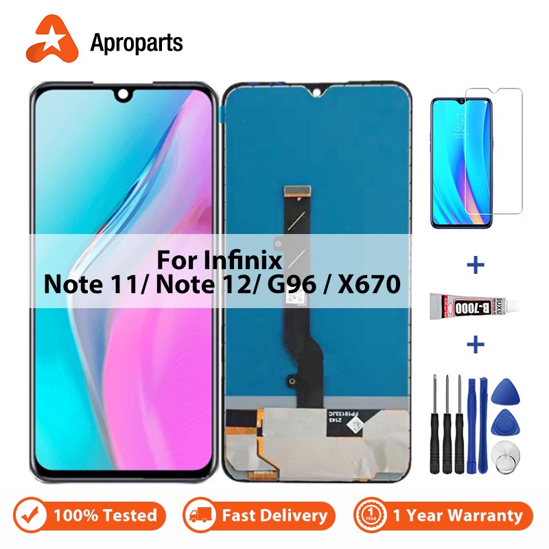 Lcd สําหรับ infinix หมายเหตุ 11 12 X663 X663B Note12 G96 2023 จอแสดงผล Touch Screen Digitizer Assembly X663C X670 เปลี่ยน
