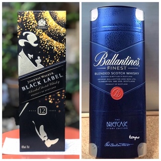 กล่องโลหะ กล่องเหล็ก กล่องสังกะสี Johnnie Walker BLACK LABEL -Ballentine