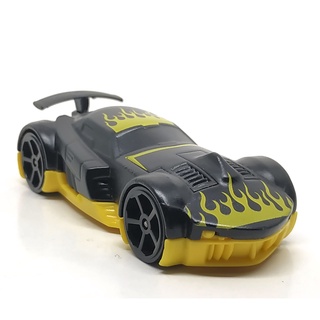 Majorette Fiction Racer Collection Black - Fire Frame - Yellow Base /scale 1/64 (3 inches) Ref 232A no Package