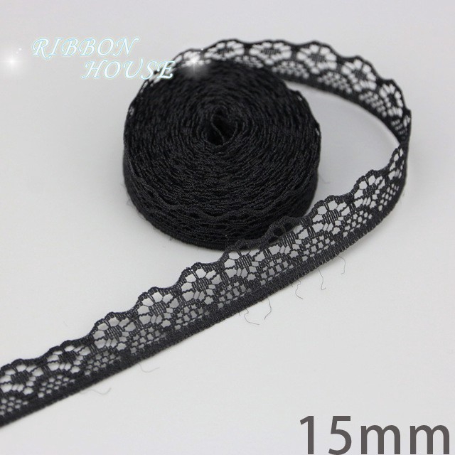 ริบบิ้นลายลูกไม้สีด ํา 10 หลา / ม้วน - รูปที่ 5