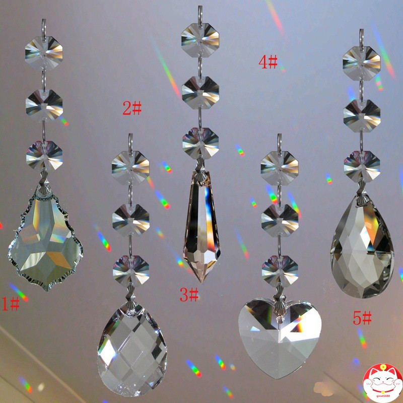 ปริซึมคริสตัลสีรุ้งสําหรับตกแต่งสวน 1 ชิ้น