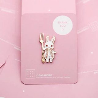 (พร้อมส่ง!!!) PIN เข็มกลัด - กระต่ายส้อม , กระต่ายช้อน