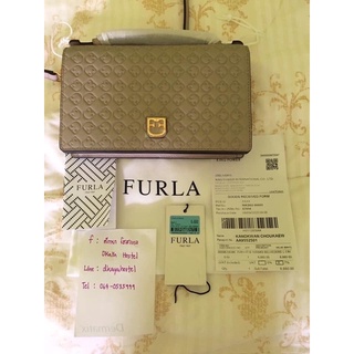 Furla crossbody สี nude ขนาด 7.5 นิ้ว