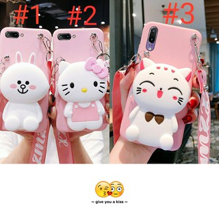 Samsung A5 A6 A8 plus 2016 2018 A10 M10 A20 A30 A40 A50 A60 A70 A90 s การ์ตูน นิ่ม TPU เคสโทรศัพท์ กระเป๋าใส่เหรียญ