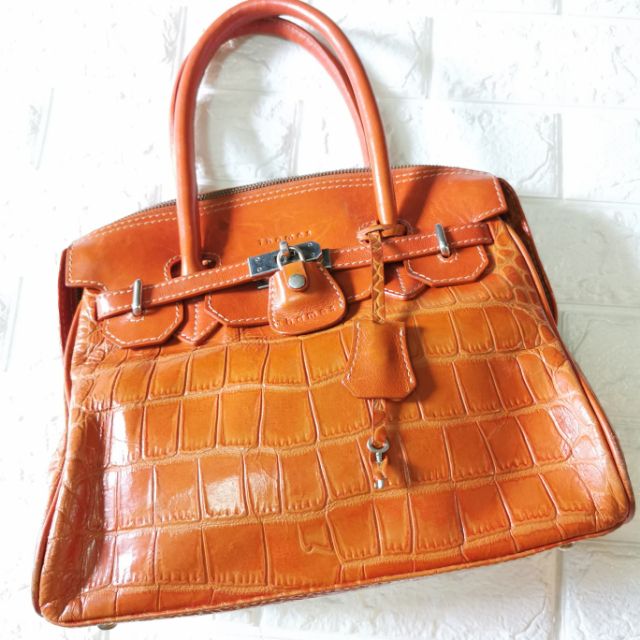กระเป๋ามือ 2 Thames Genuine​ Leather​ handcrafted​ ราคานี้ส่งฟรี ลทบ.