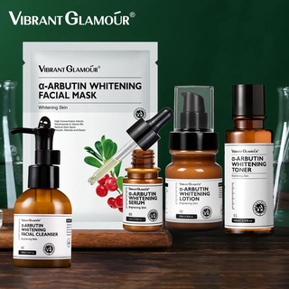 Vibrant GLAMOUR α-Arbutin Whitening Series คลีนเซอร์เซรั่ม โทนเนอร์ โลชั่นปรับผิวกระจ่างใส ไนอะซินาไมด์ ฟอกสีผิว ลดรอยแผลเป็นจากสิว จุดด่างดํา ดูแลผิวหน้า